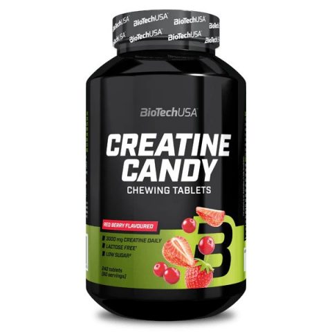 BioTechUSA Creatine Candy Chewing Tablets, Red Berry - 240 tabs